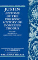 Book cover of: Justin: Epitome of The Philippic History of Pompeius Trogus: Volume I: Books 11-12: Alexander the Great. By: Justin