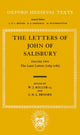 Book cover of: Letters: Volume II: The Later Letters (1163-1180). By: John of Salisbury, Bishop of Chartres