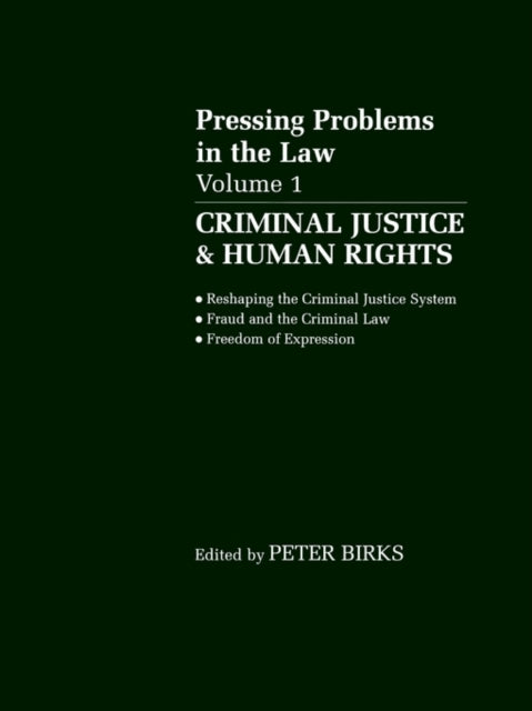 Book cover of: Criminal Justice and Human Rights. By: P. B. H. Birks
