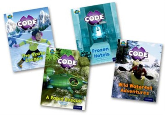 Book cover of: Project X CODE Extra: Orange Book Band, Oxford Level 6: Fiendish Falls and Big Freeze, Mixed Pack of 4. By: Jill Atkins
