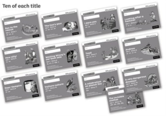 Book cover of: Read Write Inc. Phonics: Grey Set 7 Core Black & White Storybooks (Pack of 130). By: Gill Munton