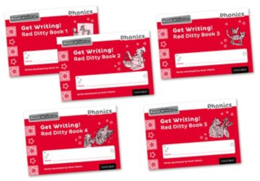 Book cover of: Read Write Inc. Phonics: Get Writing! Red Ditty Books 1-5 Mixed Pack of 5. By: Ruth Miskin