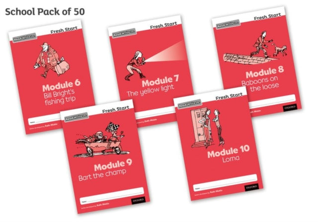 Book cover of: Read Write Inc. Fresh Start: Modules 6-10 - School Pack of 50. By: Ruth Miskin