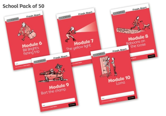 Book cover of: Read Write Inc. Fresh Start: Modules 6-10 - School Pack of 50. By: Ruth Miskin