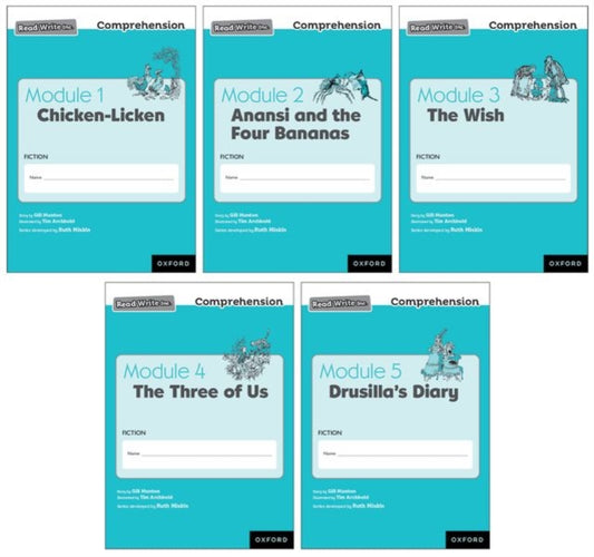 Book cover of: Read Write Inc. Comprehension: Modules 1-5 Mixed Pack of 5 (1 of each title). By: Ruth Miskin