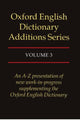Book cover of: Oxford English Dictionary Additions Series: Volume 3. By: Michael Proffitt