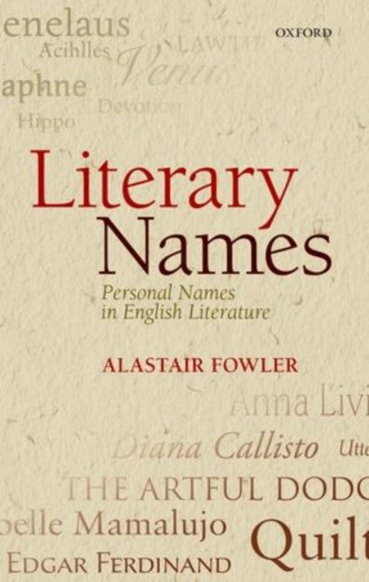 Book cover of: Literary Names. By: Alastair Fowler