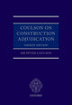 Book cover of: Coulson on Construction Adjudication. By: Peter Coulson