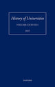 Book cover of: History of Universities: XXXVIII/1