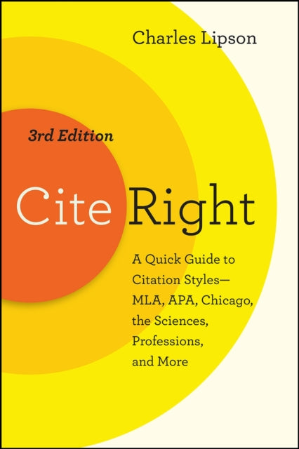 Book cover of: Cite Right, Third Edition. By: Charles Lipson