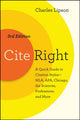Book cover of: Cite Right, Third Edition. By: Charles Lipson