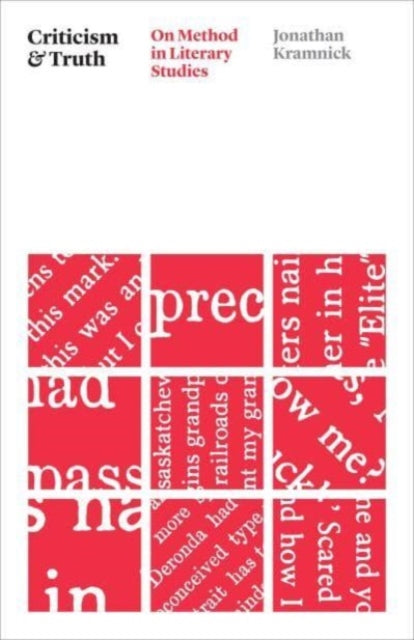 Book cover of: Criticism and Truth. By: Jonathan Kramnick