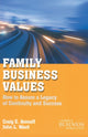 Book cover of: Family Business Values. By: Craig E. Aronoff