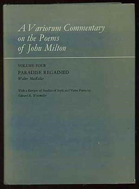 Book cover of: Variorum Commentary of the Poems of John Milton. By: Merritt Yerkes Hughes