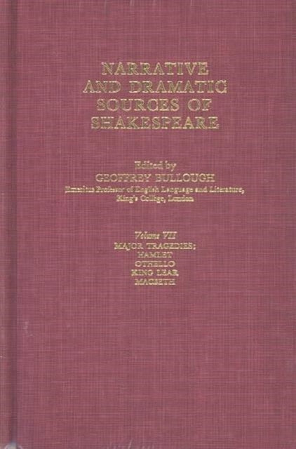 Book cover of: Narrative and Dramatic Sources of Shakespeare. By: Geoffrey Bullough