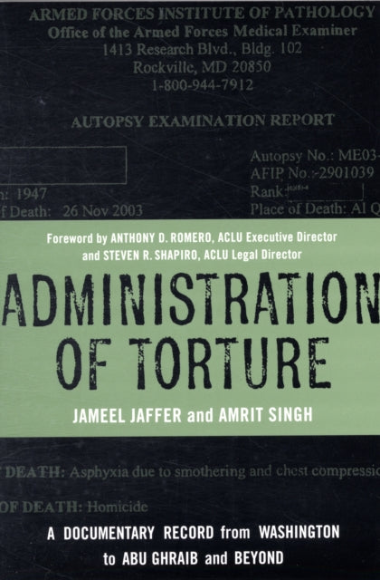 Book cover of: Administration of Torture. By: Jameel Jaffer