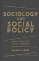 Book cover of: Sociology and Social Policy. By: Herbert J. Gans