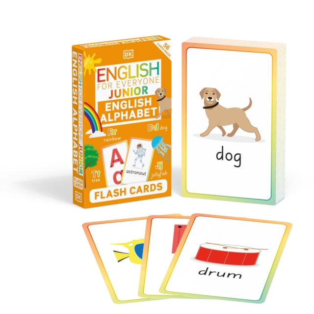 Book cover of: English for Everyone Junior English Alphabet Flash Cards. By: DK Publishing