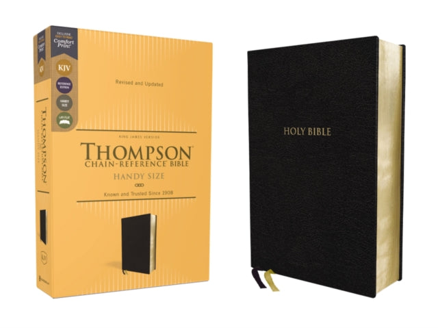 Book cover of: KJV, Thompson Chain-Reference Bible, Handy Size, European Bonded Leather, Black, Red Letter, Comfort Print. By: Frank Charles Thompson