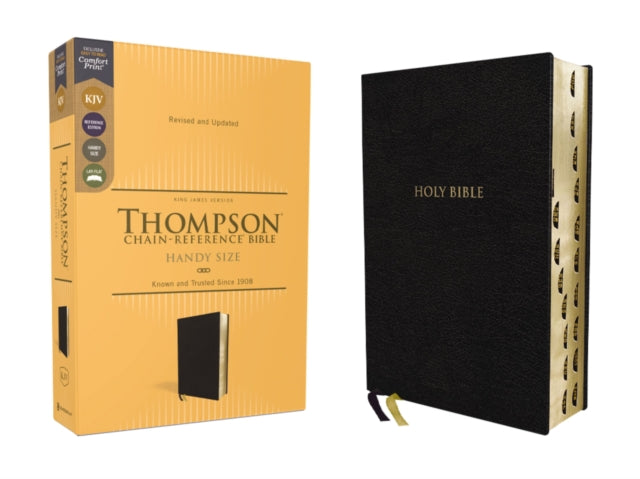 Book cover of: KJV, Thompson Chain-Reference Bible, Handy Size, European Bonded Leather, Black, Red Letter, Thumb Indexed, Comfort Print. By: Frank Charles Thompson