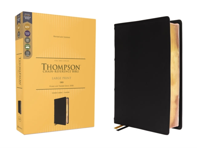 Book cover of: KJV, Thompson Chain-Reference Bible, Large Print, Genuine Leather, Cowhide, Black, Red Letter, Comfort Print. By: Frank Charles Thompson