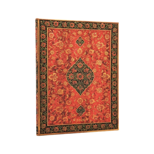 Book cover of: 2026 Layla (Persian Poetry) Ultra 12-month Vertical Hardcover Flexi Dayplanner 2026 (Elastic Band Closure). By: Paperblanks