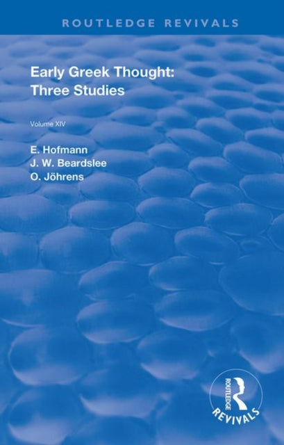 Book cover of: Early Greek Thought. By: E. Hofmann