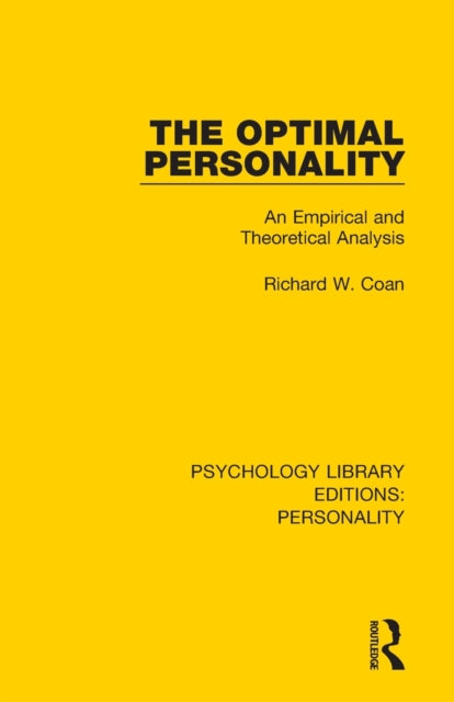 Book cover of: Optimal Personality. By: Richard W. Coan
