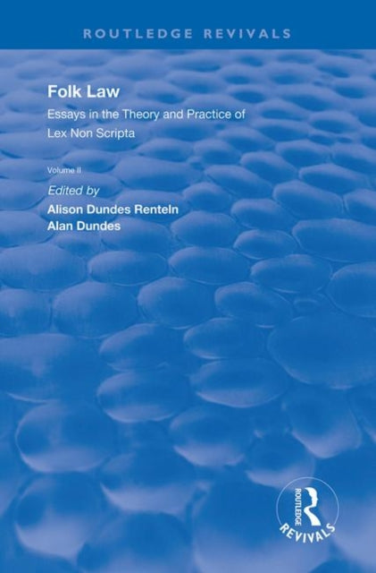 Book cover of: Folk Law. By: Alison Dundes Renteln