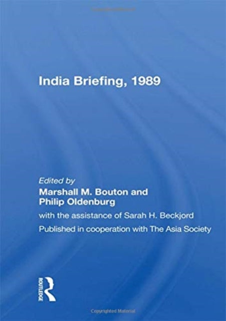 Book cover of: India Briefing, 1989. By: Marshall M. Bouton