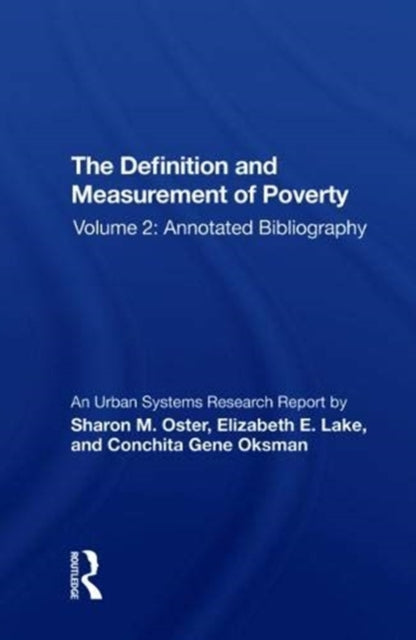 Book cover of: Def-measuremnt Poverty-2. By: Sharon M. Oster