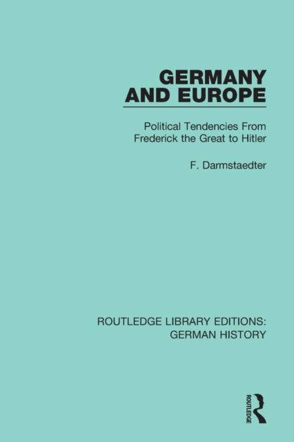 Book cover of: Germany and Europe. By: Friedrich Darmstaedter