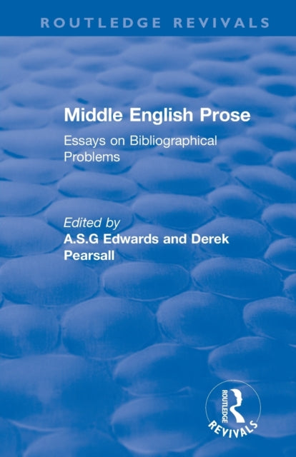 Book cover of: Middle English Prose. By: A. S. G. Edwards