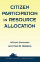 Book cover of: Citizen Participation In Resource Allocation. By: William Simonsen