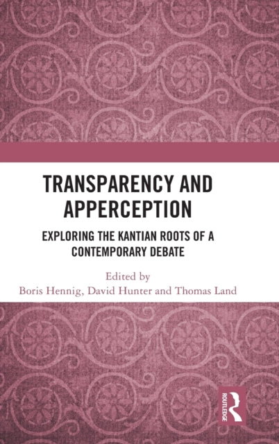 Book cover of: Transparency and Apperception. By: Boris Hennig