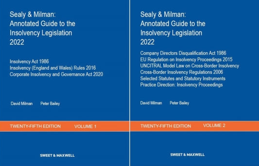 Book cover of: Sealy & Milman: Annotated Guide to the Insolvency Legislation 2022. By: David Milman