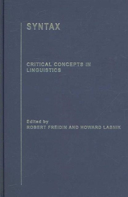Book cover of: Syntax. By: Freidin/Lasnik