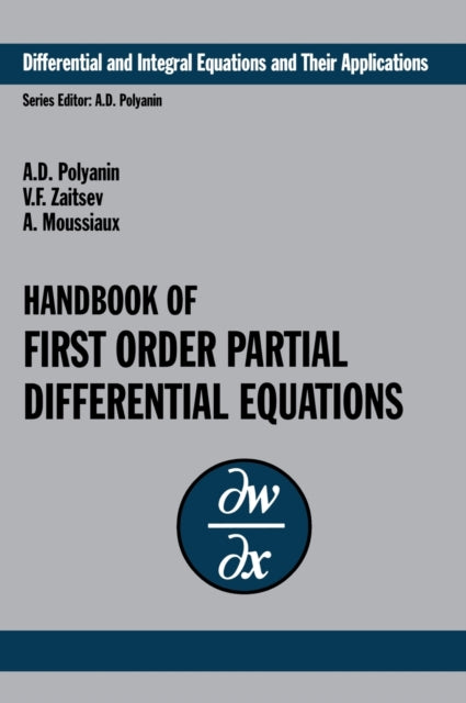 Book cover of: Handbook of First-Order Partial Differential Equations. By: Andrei D. Polyanin