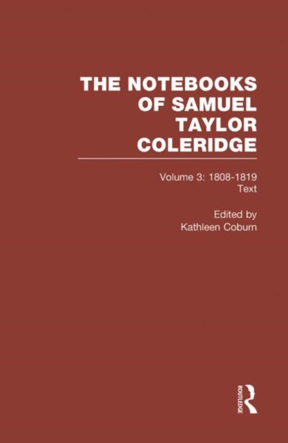 Book cover of: Coleridge Notebooks V3 Text. By: Kathleen Coburn