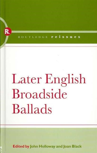 Book cover of: Later English Broadside Ballads. By: John Holloway