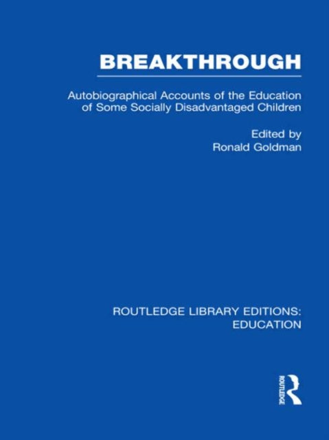 Book cover of: Breakthrough (RLE Edu M). By: Ronald Goldman