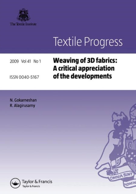 Book cover of: Weaving of 3D Fabrics. By: N. Gokarneshan