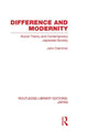 Book cover of: Difference and Modernity. By: John Clammer