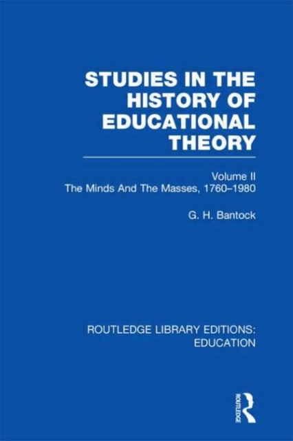 Book cover of: Studies in the History of Educational Theory Vol 2. By: G. H. Bantock