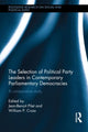Book cover of: Selection of Political Party Leaders in Contemporary Parliamentary Democracies. By: Jean-Benoit Pilet