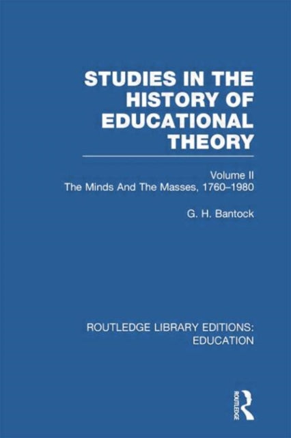 Book cover of: Studies in the History of Educational Theory Vol 2. By: G. H. Bantock