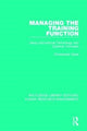 Book cover of: Managing the Training Function. By: Christopher Gane