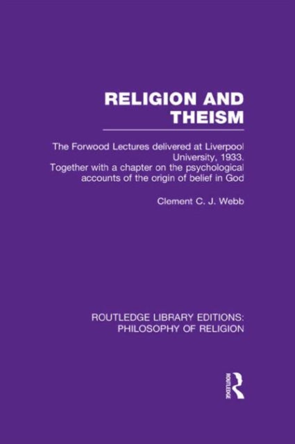 Book cover of: Religion and Theism. By: Clement C. J. Webb