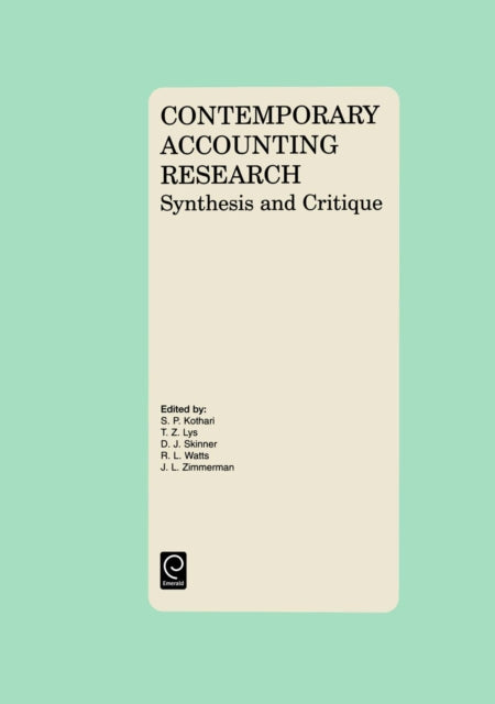 Book cover of: Contemporary Accounting Research