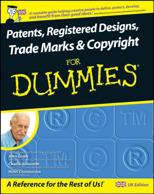 Book cover of: Patents, Registered Designs, Trade Marks and Copyright For Dummies